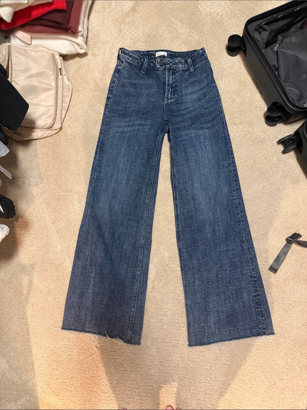 Dark Blue Wide-Leg Women's Jeans